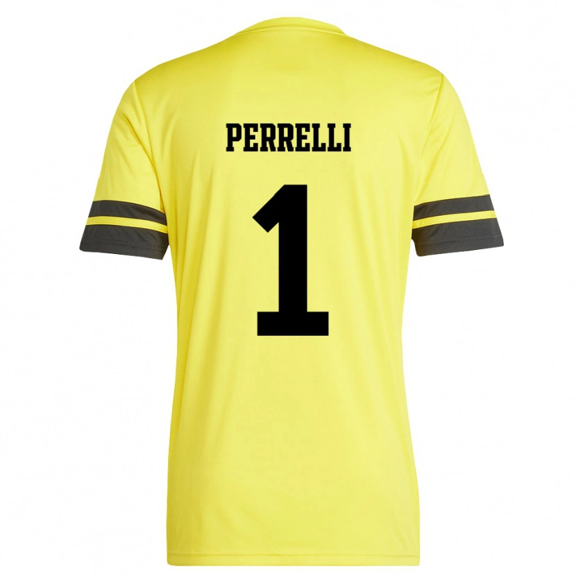 Danxen Kinderen Samuele Perrelli #1 Geel Zwart Keepersshirt 2025/26 T-Shirt
