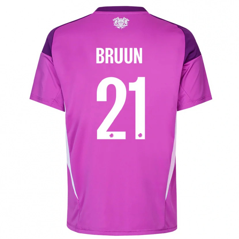 Danxen Kinderen Alfred Bruun #21 Lila Paars Wit Keepersshirt 2025/26 T-Shirt