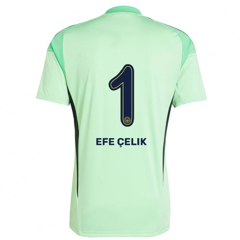 Danxen Kinderen Mehmet Efe Çelik #1 Licht Groen Zwart Keepersshirt 2025/26 T-Shirt