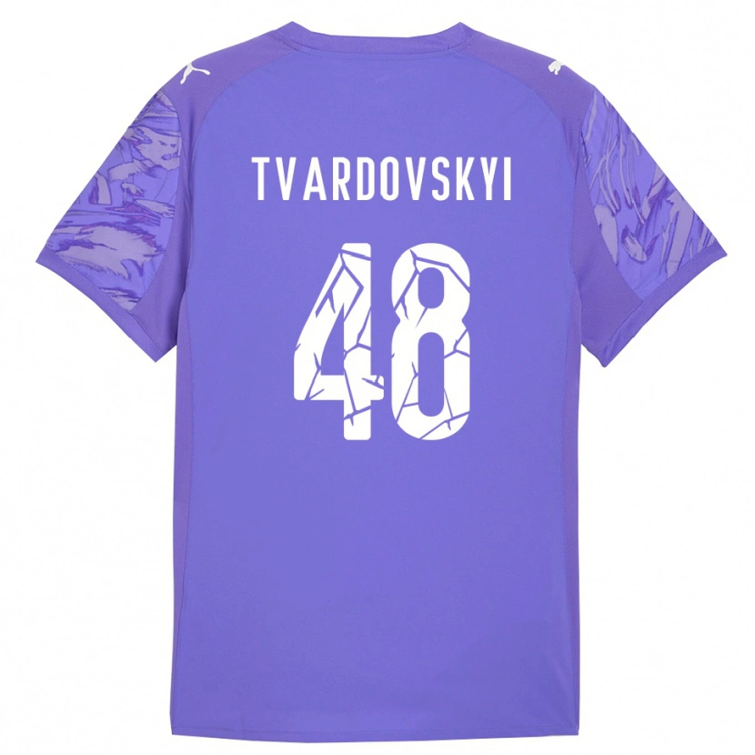Danxen Kinderen Denys Tvardovskyi #48 Lila Paars Keepersshirt 2025/26 T-Shirt