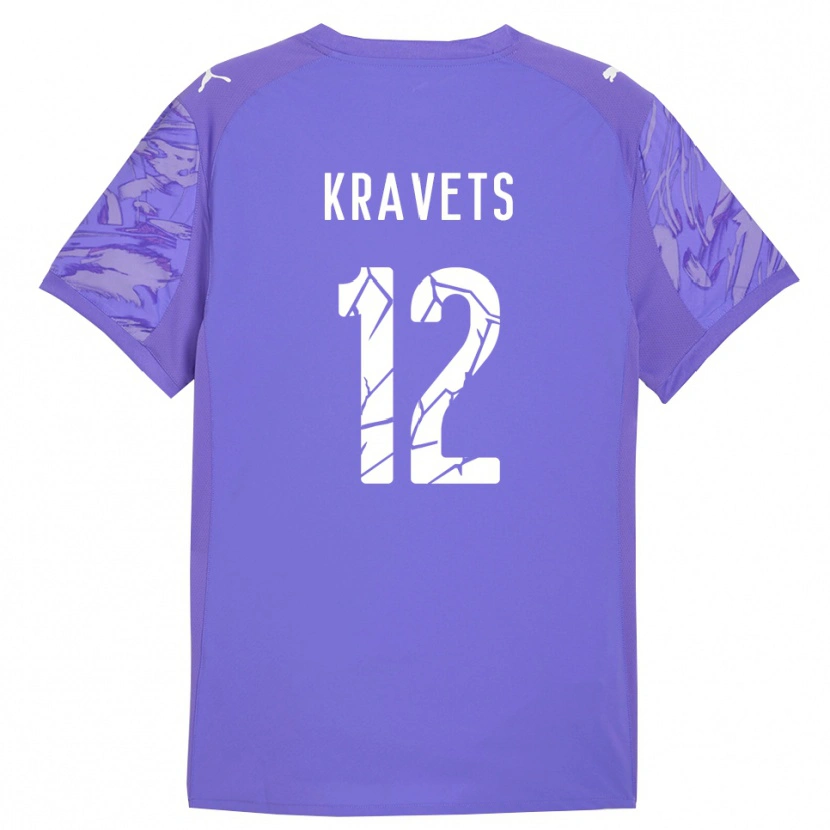 Danxen Kinderen Vladyslav Kravets #12 Lila Paars Keepersshirt 2025/26 T-Shirt