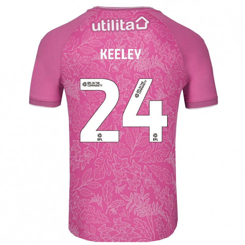 Danxen Kinderen Josh Keeley #24 Roze Zwart Keepersshirt 2025/26 T-Shirt