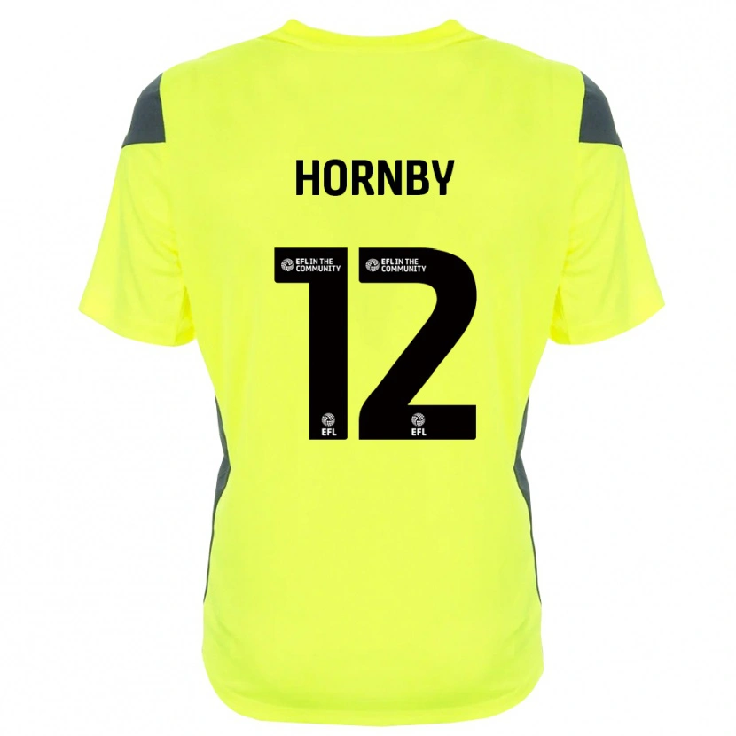 Danxen Kinderen Sam Hornby #12 Fluorescerend Groen Zwart Keepersshirt 2025/26 T-Shirt