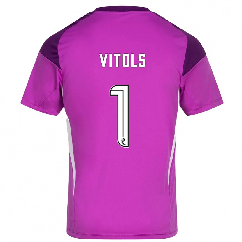 Danxen Kinderen Rodrigo Vitols #1 Paars Magenta Keepersshirt 2025/26 T-Shirt
