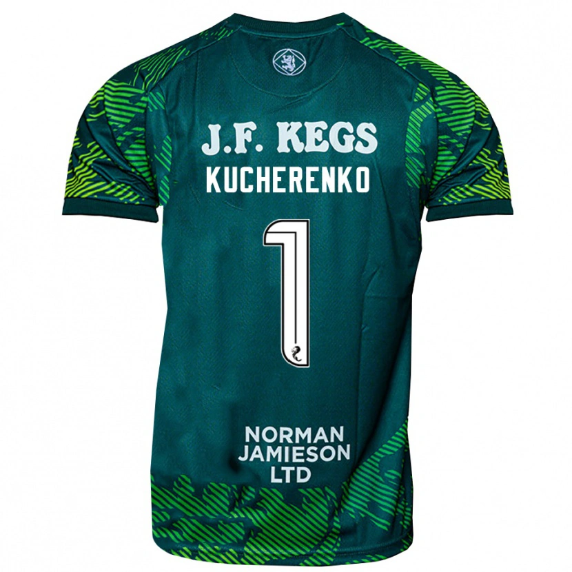 Danxen Kinderen Yevgeniy Kucherenko #1 Groen Wit Keepersshirt 2025/26 T-Shirt