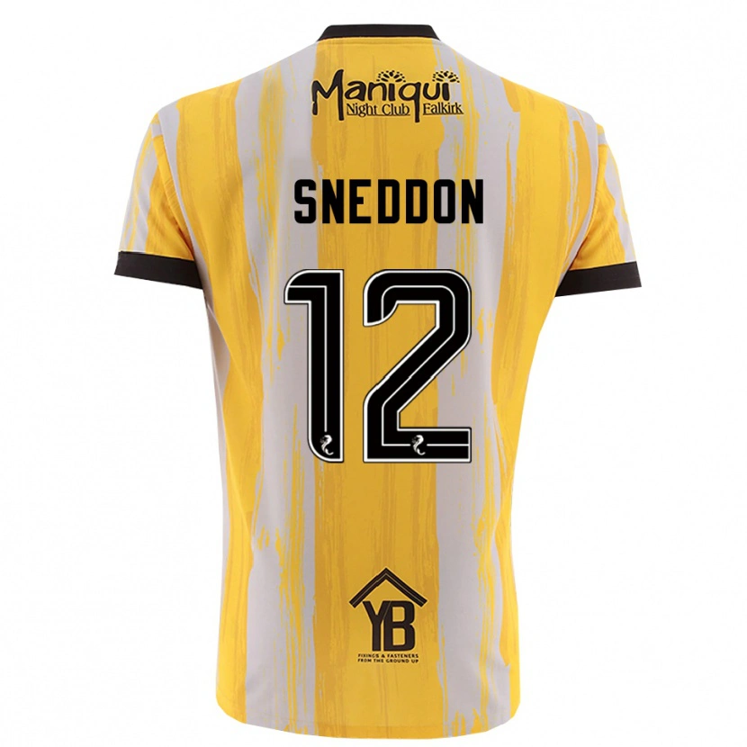 Danxen Kinderen Jamie Sneddon #12 Geel Zwart Keepersshirt 2025/26 T-Shirt