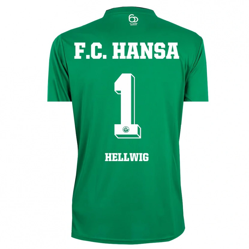 Danxen Kinderen Merle Hellwig #1 Donkergroen Wit Keepersshirt 2025/26 T-Shirt