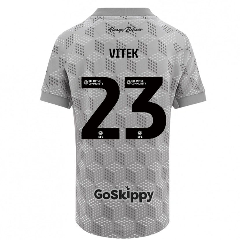 Danxen Kinderen Radek Vítek #23 Zwart Grijs Keepersshirt 2025/26 T-Shirt