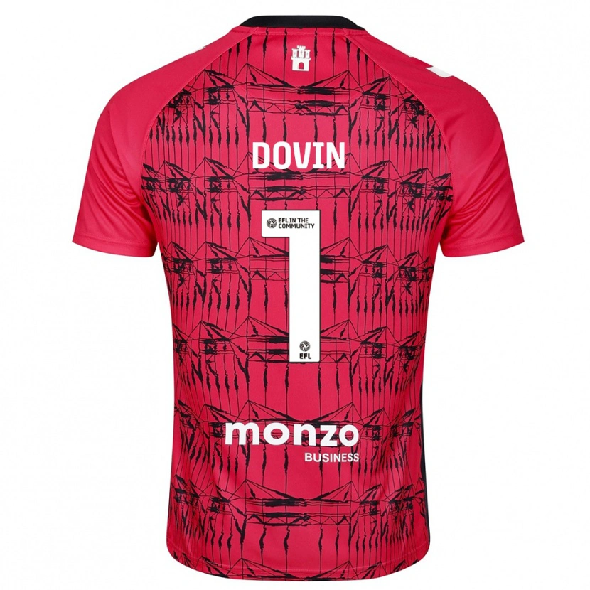 Danxen Kinderen Oliver Dovin #1 Rood Wit Keepersshirt 2025/26 T-Shirt