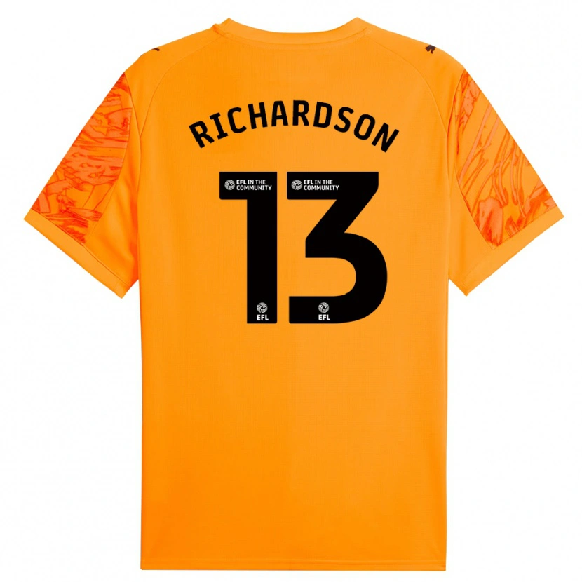 Danxen Kinderen Cale Richardson #13 Oranje Zwart Keepersshirt 2025/26 T-Shirt