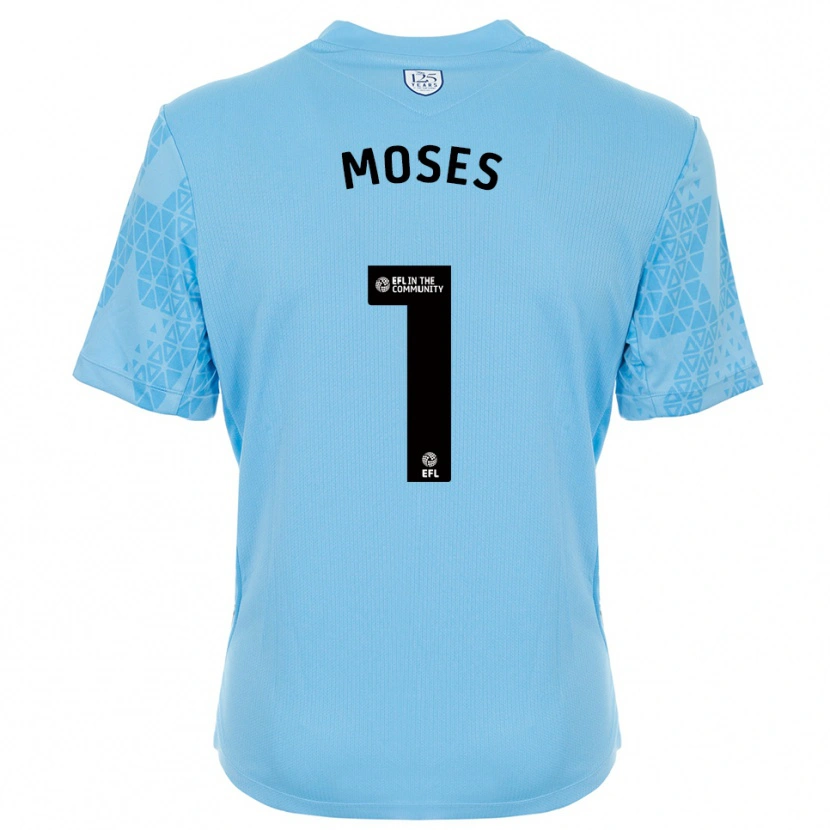 Danxen Kinderen Maxwell Moses #1 Hemelsblauw Zwart Keepersshirt 2025/26 T-Shirt