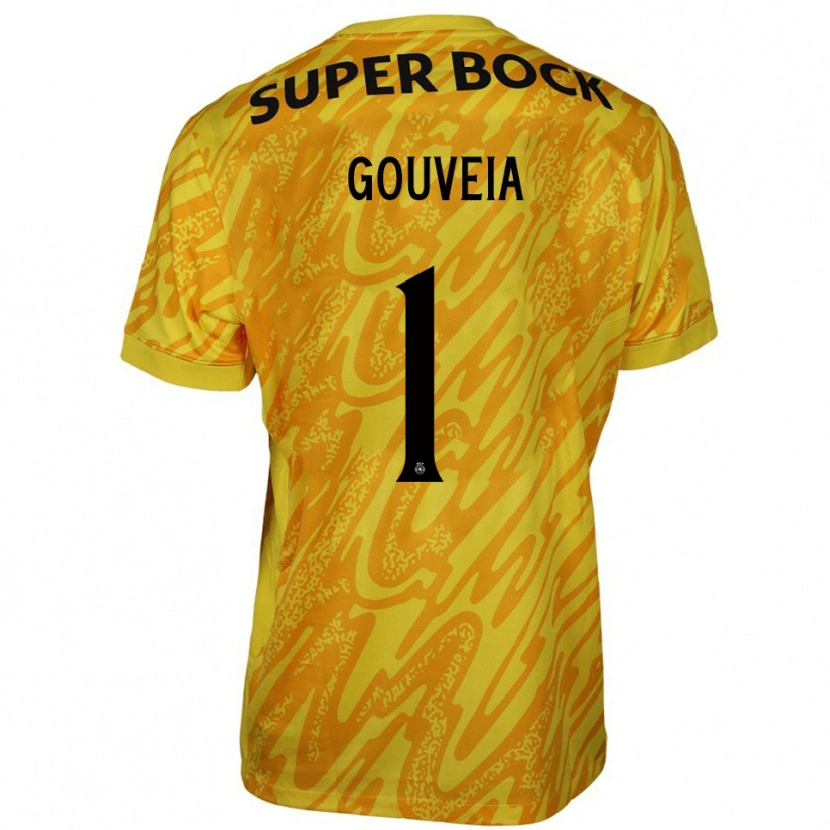 Danxen Kinderen Miguel Gouveia #1 Geel Oranje Keepersshirt 2025/26 T-Shirt