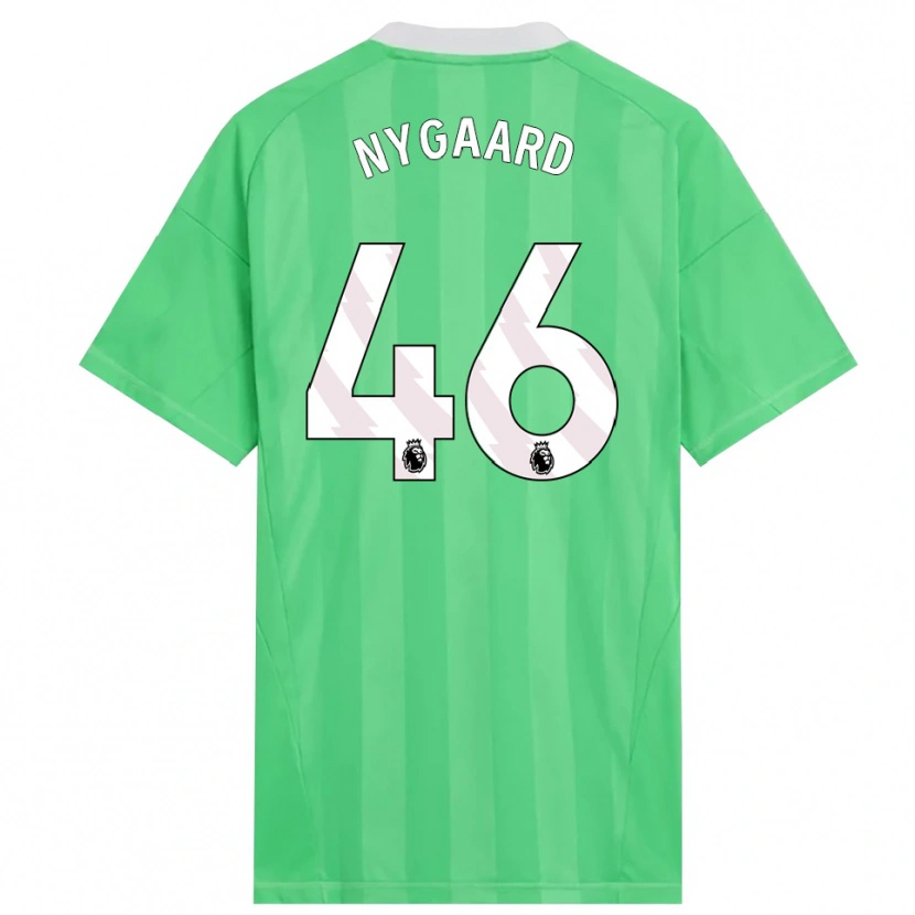 Danxen Kinderen Lucas Nygaard #46 Lichtgroen Wit Keepersshirt 2025/26 T-Shirt