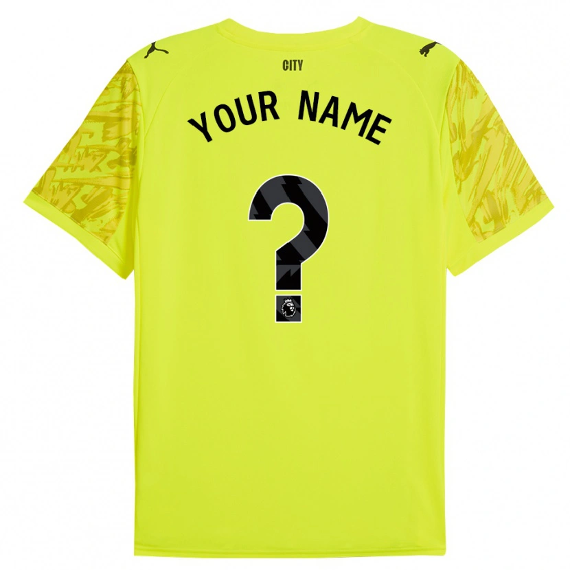 Danxen Kinderen Manchester City Geel Oranje Zwart Keepersshirt 2025/26 T-Shirt