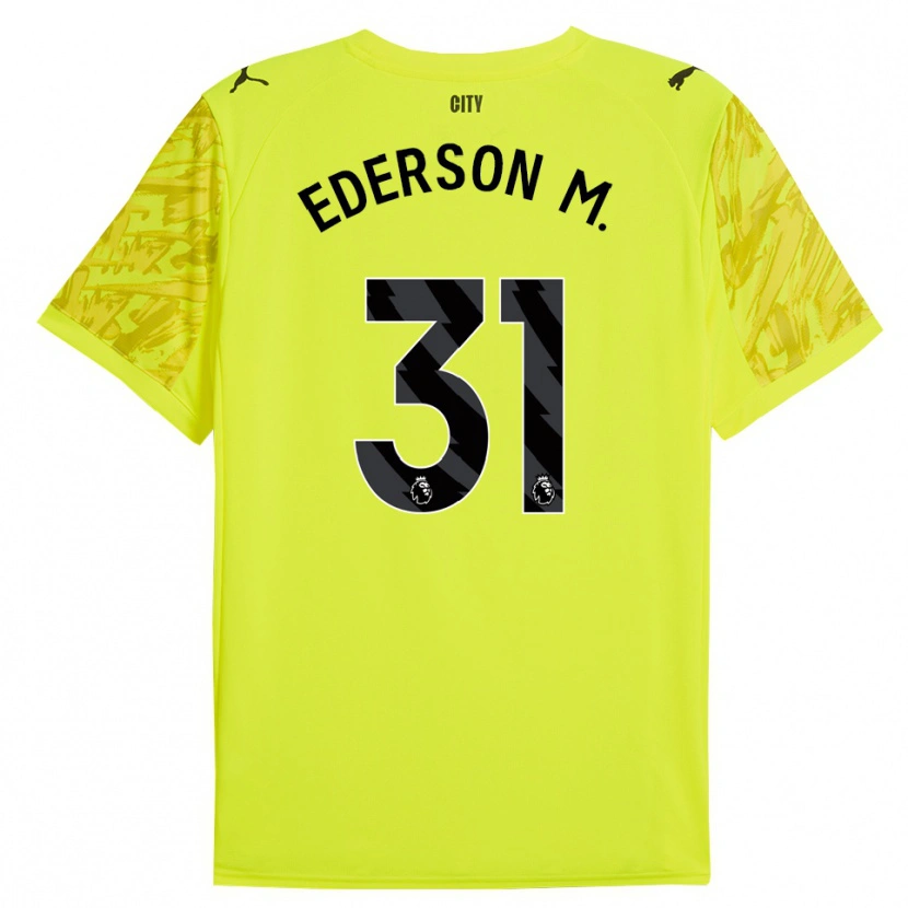 Danxen Kinderen Ederson #31 Geel Oranje Zwart Keepersshirt 2025/26 T-Shirt