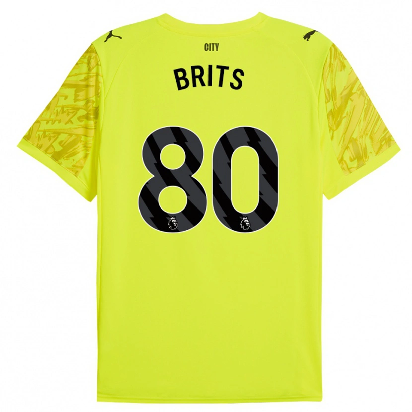 Danxen Kinderen Spike Brits #80 Geel Oranje Zwart Keepersshirt 2025/26 T-Shirt