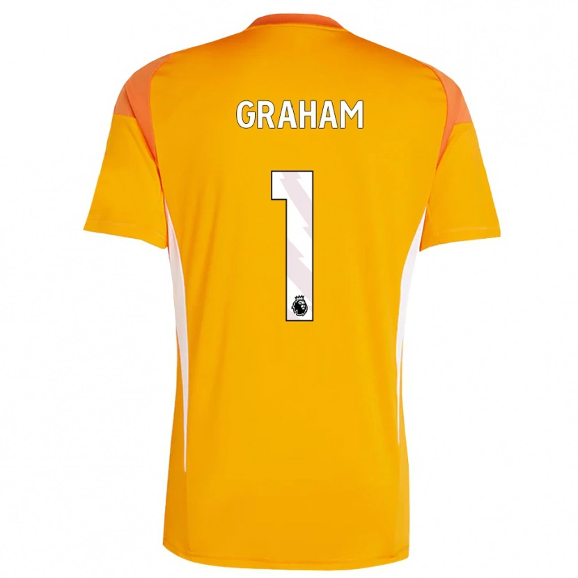 Danxen Kinderen Ally Graham #1 Oranje Wit Keepersshirt 2025/26 T-Shirt