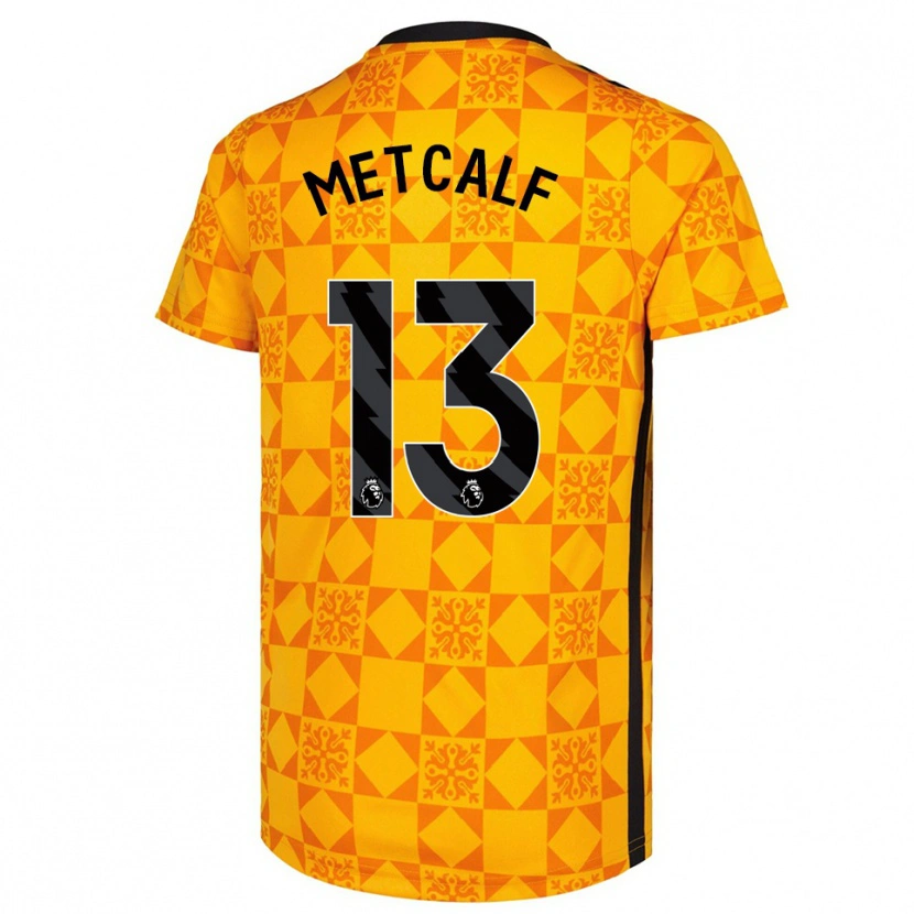 Danxen Kinderen Ben Metcalf #13 Geel Zwart Keepersshirt 2025/26 T-Shirt