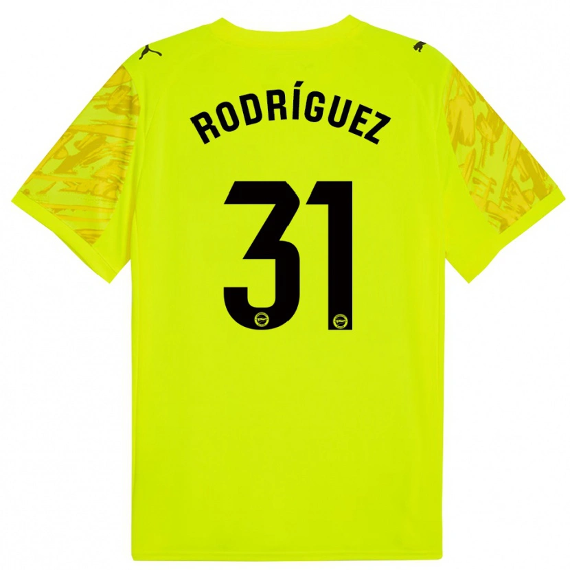 Danxen Kinderen Adrián Rodríguez #31 Geel Zwart Keepersshirt 2025/26 T-Shirt