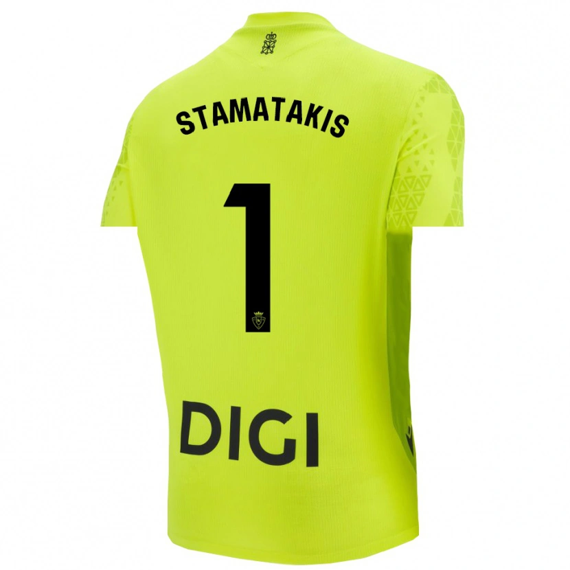 Danxen Kinderen Dimitrios Stamatakis #1 Fluorescerend Groen Keepersshirt 2025/26 T-Shirt