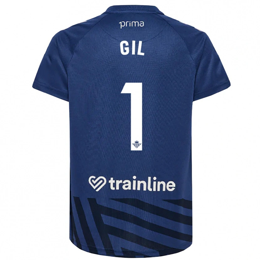 Danxen Kinderen Noelia Gil #1 Koninklijk Blauw Wit Keepersshirt 2025/26 T-Shirt