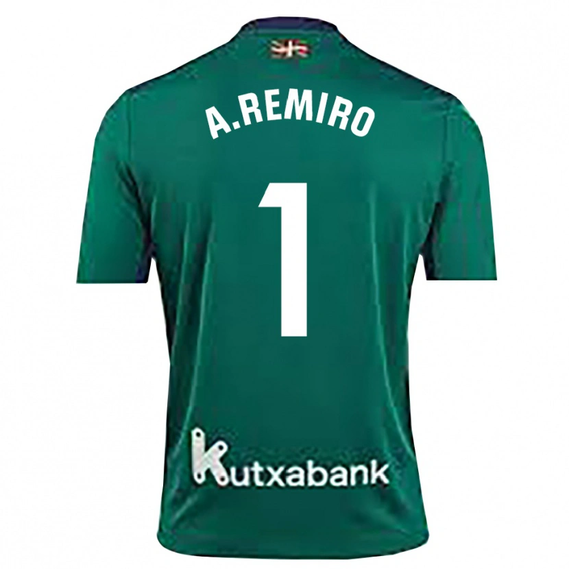 Danxen Kinderen Álex Remiro #1 Marineblauw Groen Keepersshirt 2025/26 T-Shirt