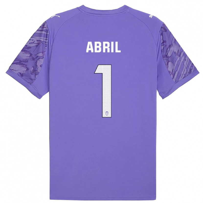 Danxen Kinderen Vicent Abril #1 Lila Wit Keepersshirt 2025/26 T-Shirt