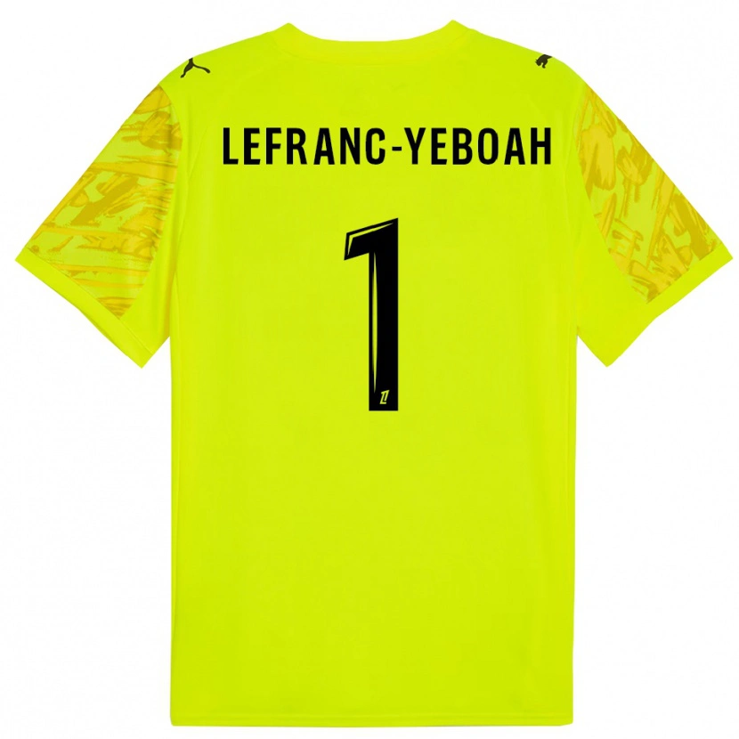 Danxen Kinderen Daïvy Lefranc-Yeboah #1 Fluorescerend Groen Zwart Keepersshirt 2025/26 T-Shirt