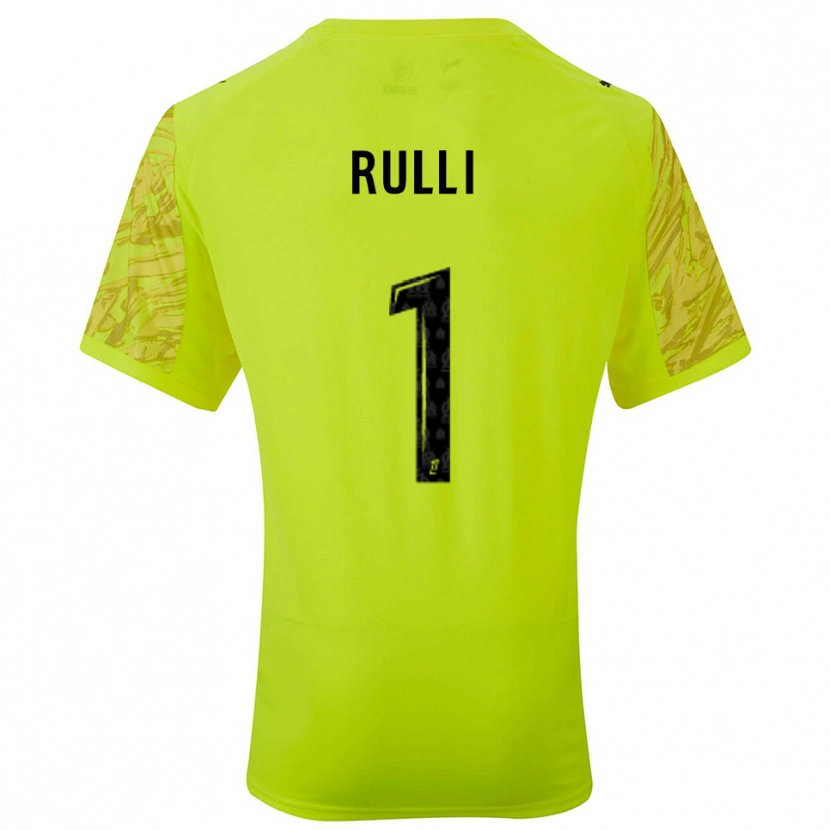 Danxen Kinderen Gerónimo Rulli #1 Fluorescerend Groen Zwart Keepersshirt 2025/26 T-Shirt
