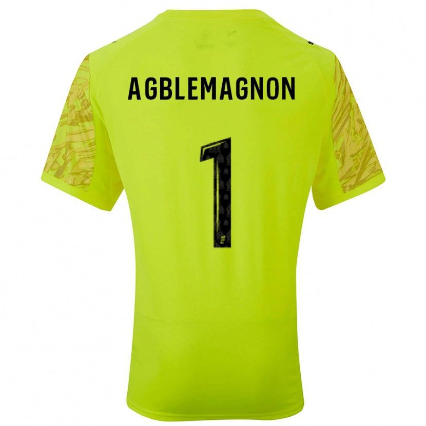 Danxen Kinderen Jordan Agblemagnon #1 Fluorescerend Groen Zwart Keepersshirt 2025/26 T-Shirt
