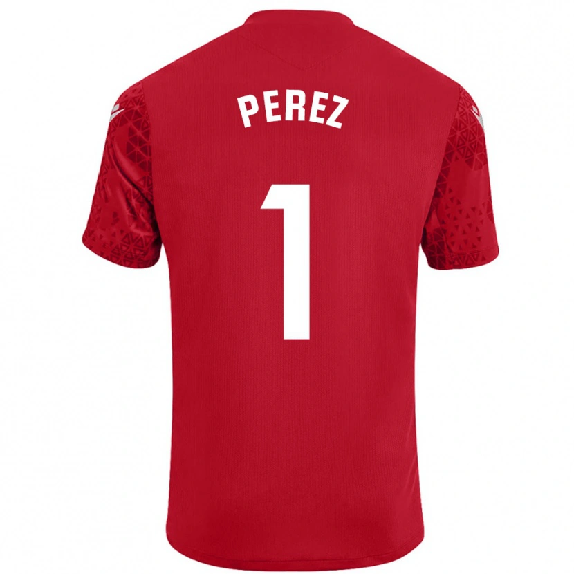 Danxen Kinderen Fer Pérez #1 Rood Wit Keepersshirt 2025/26 T-Shirt