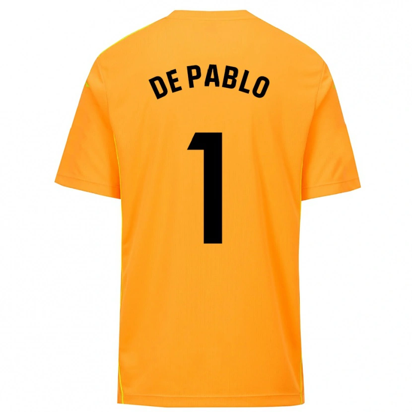 Danxen Kinderen Álvaro de Pablo #1 Oranje Zwart Keepersshirt 2025/26 T-Shirt