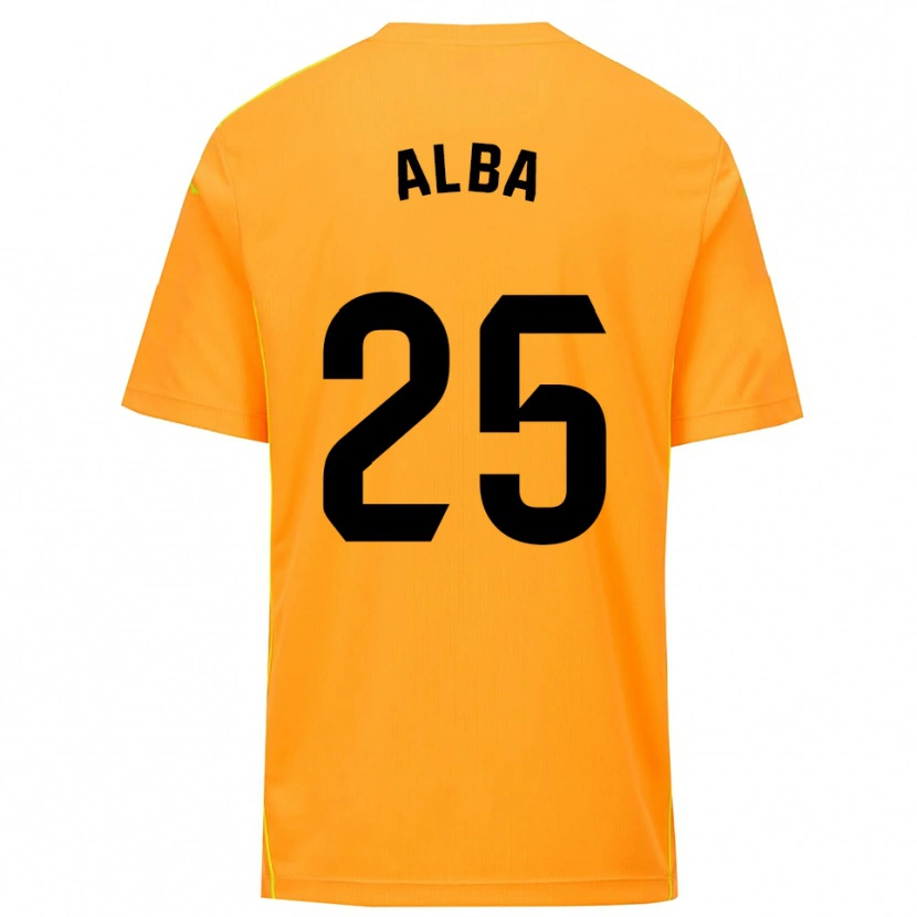Danxen Kinderen Alba Acebes Rodríguez #25 Oranje Zwart Keepersshirt 2025/26 T-Shirt
