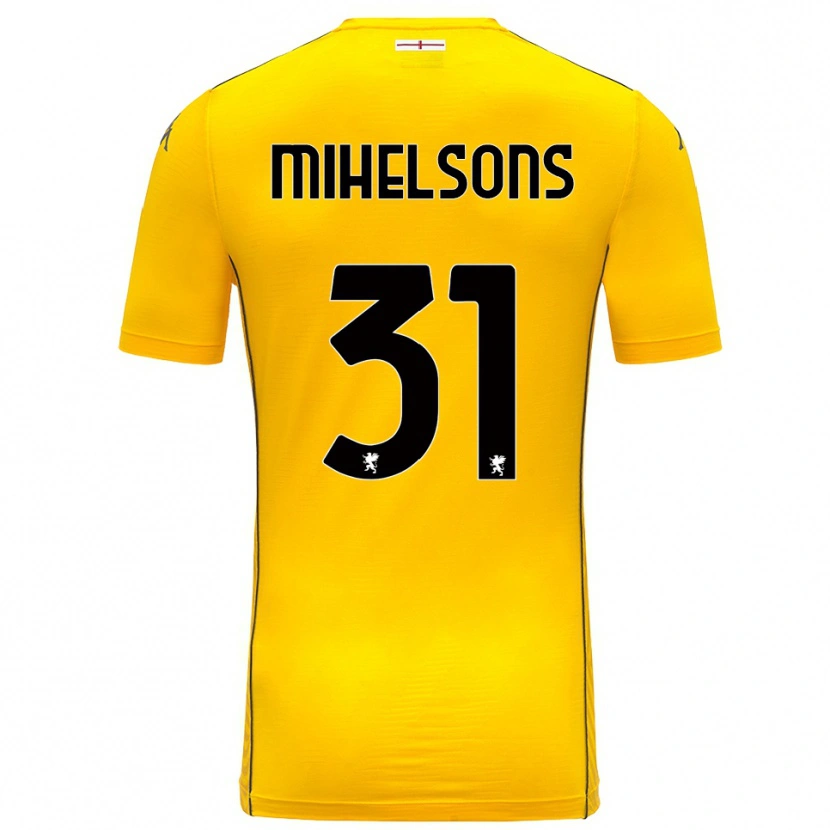 Danxen Kinderen Rendijs Mihelsons #31 Donker Geel Zwart Keepersshirt 2025/26 T-Shirt