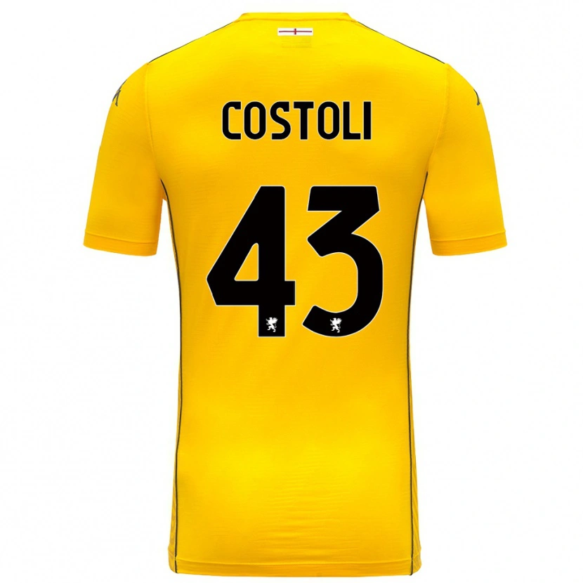 Danxen Kinderen Lorenzo Costoli #43 Donker Geel Zwart Keepersshirt 2025/26 T-Shirt