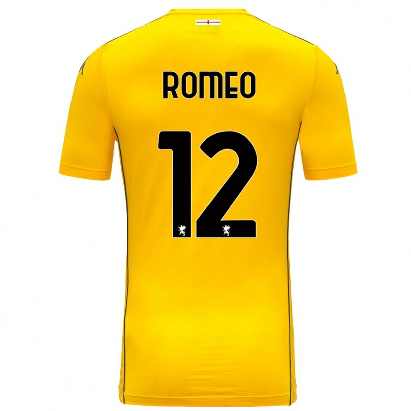 Danxen Kinderen Emanuele Romeo #12 Donker Geel Zwart Keepersshirt 2025/26 T-Shirt