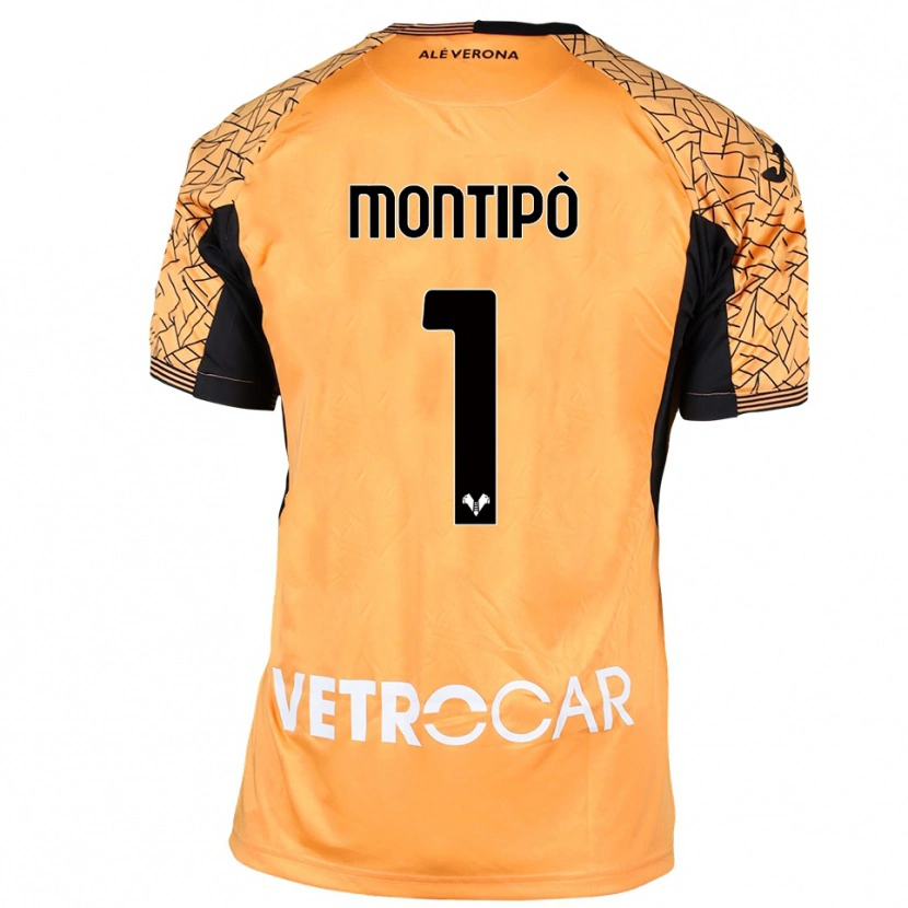 Danxen Kinderen Lorenzo Montipò #1 Oranje Zwart Wit Keepersshirt 2025/26 T-Shirt
