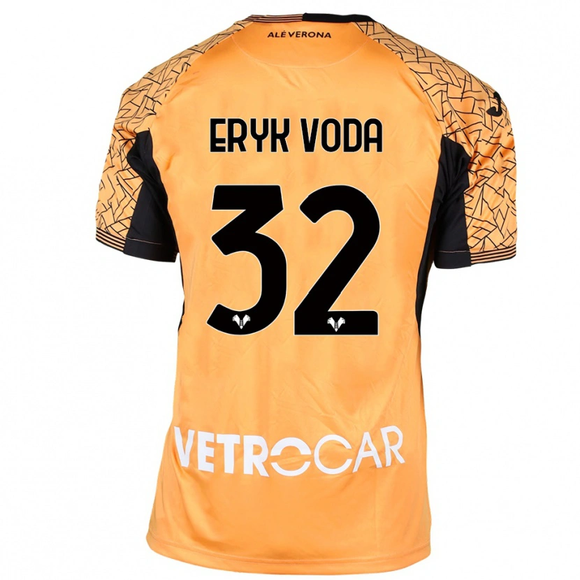 Danxen Kinderen Eryk Vodă #32 Oranje Zwart Wit Keepersshirt 2025/26 T-Shirt