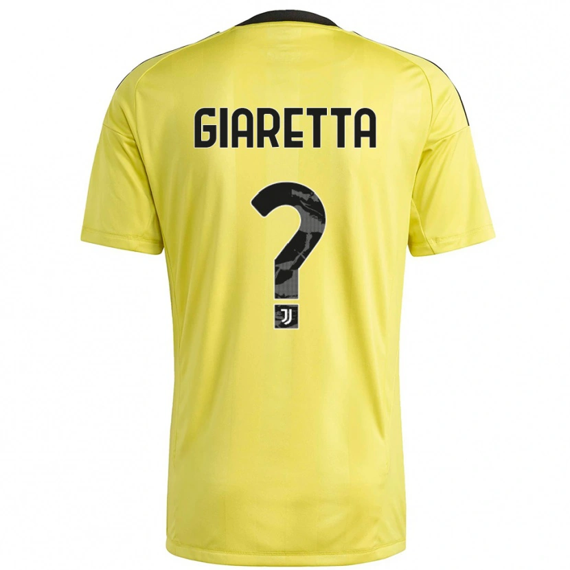Danxen Kinderen Emanuele Giaretta #0 Geel Wit Keepersshirt 2025/26 T-Shirt