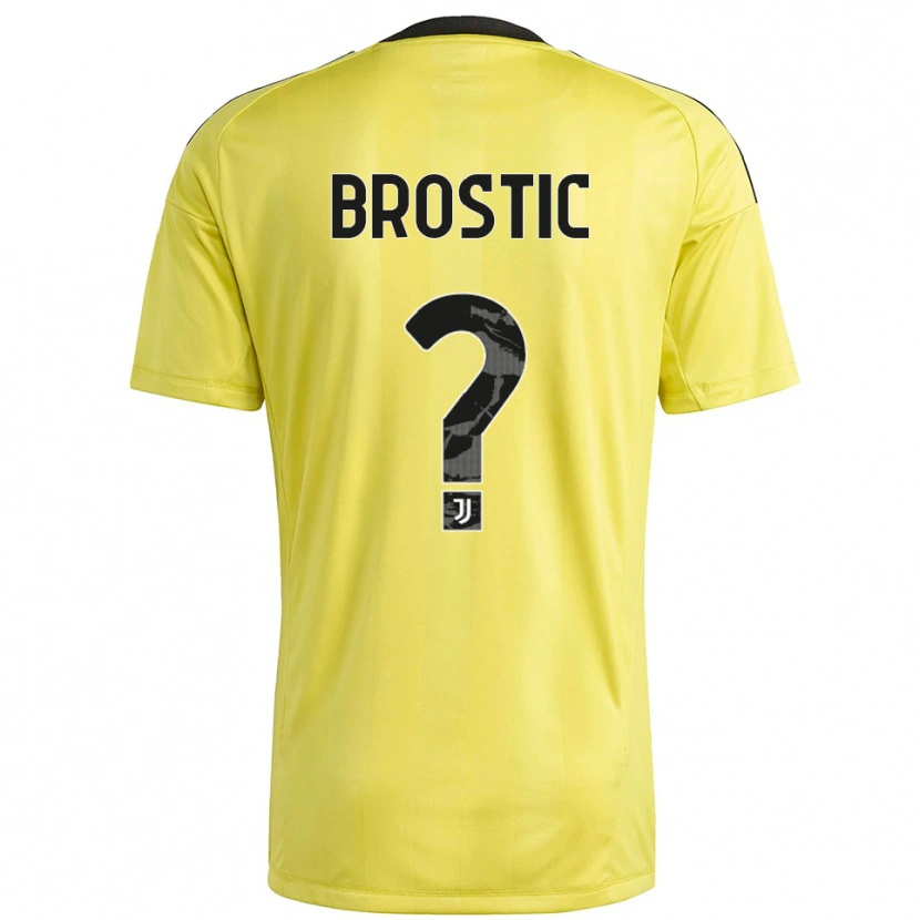 Danxen Kinderen Gabriel Brostic #0 Geel Wit Keepersshirt 2025/26 T-Shirt
