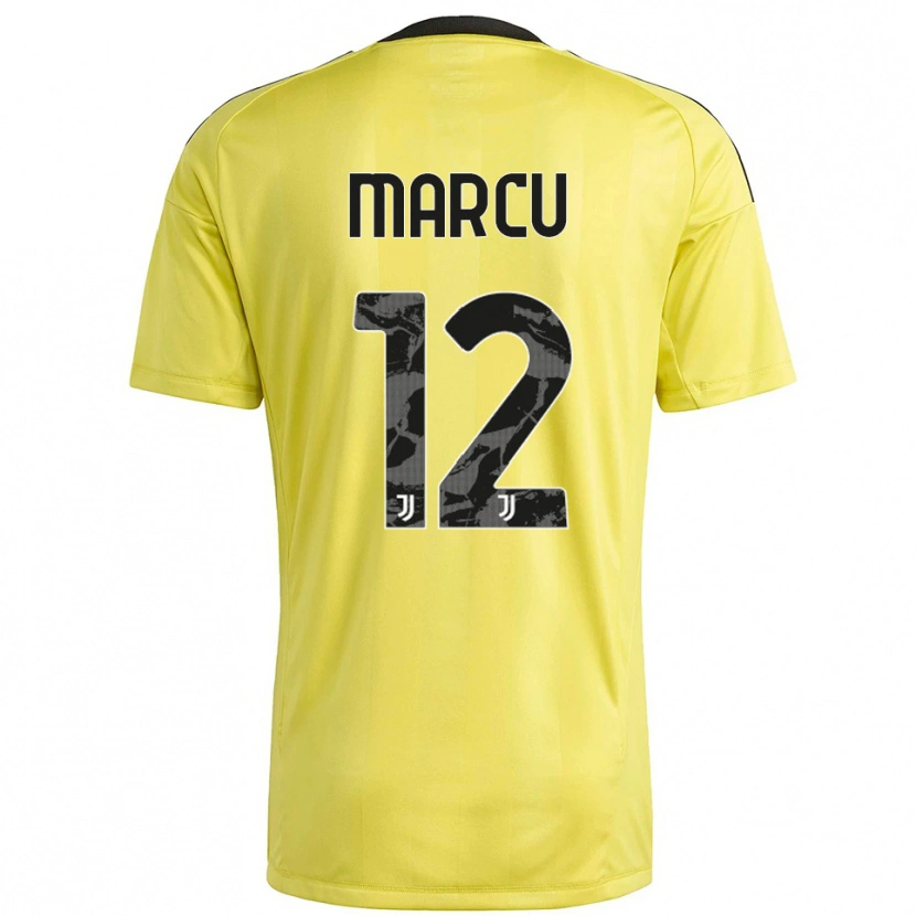 Danxen Kinderen Alessio Marcu #12 Geel Wit Keepersshirt 2025/26 T-Shirt