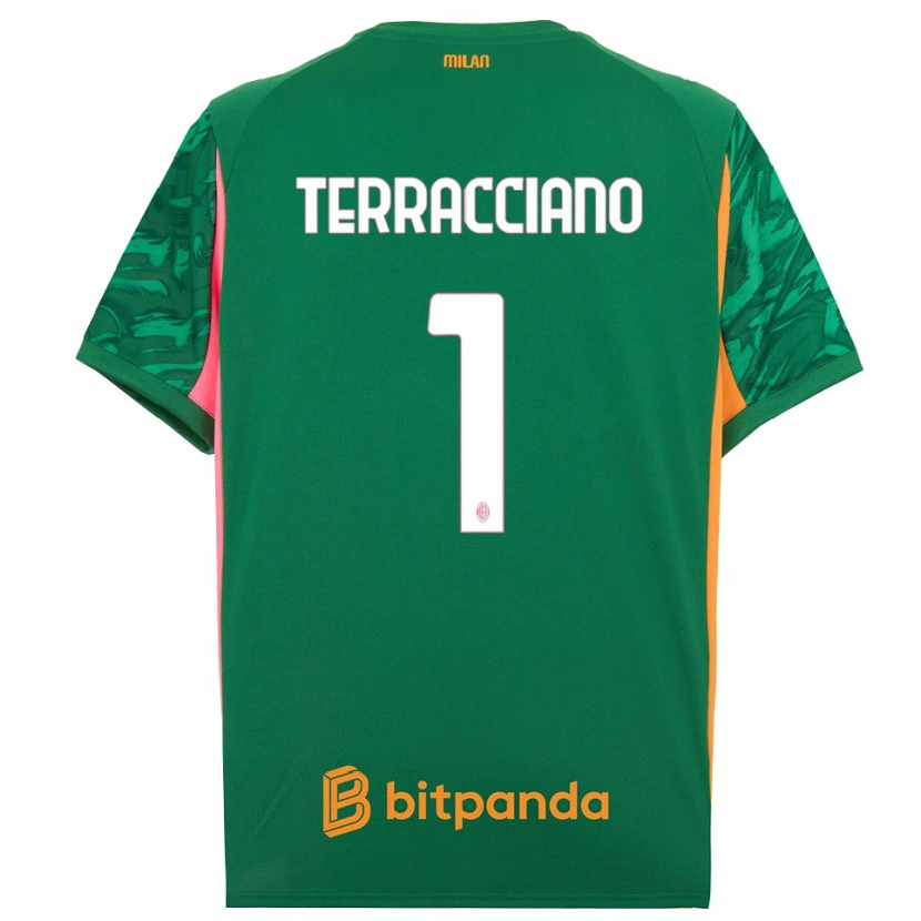 Danxen Kinderen Pietro Terracciano #1 Groen Oranje Roze Keepersshirt 2025/26 T-Shirt