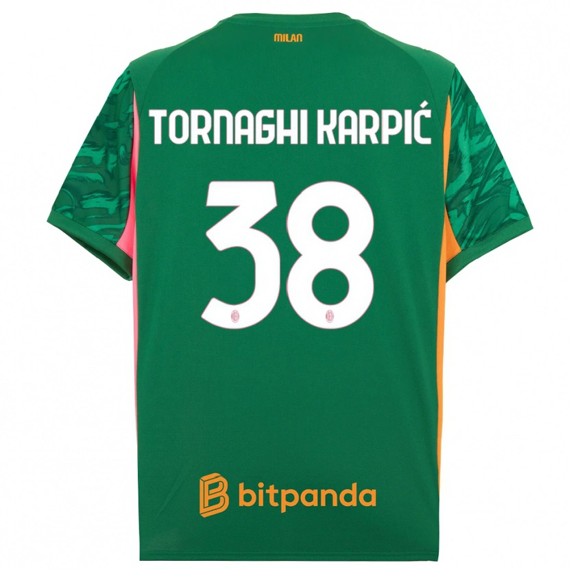 Danxen Kinderen Lavinia Tornaghi Karpić #38 Groen Oranje Roze Keepersshirt 2025/26 T-Shirt