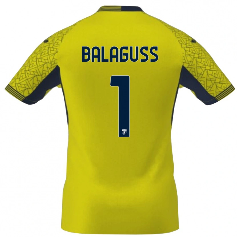 Danxen Kinderen Nils Balaguss #1 Geel Zwart Keepersshirt 2025/26 T-Shirt