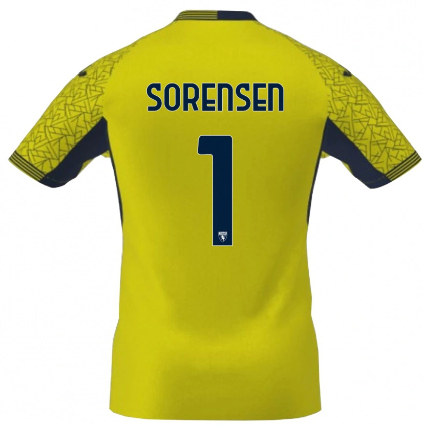 Danxen Kinderen Ben Sørensen #1 Geel Zwart Keepersshirt 2025/26 T-Shirt