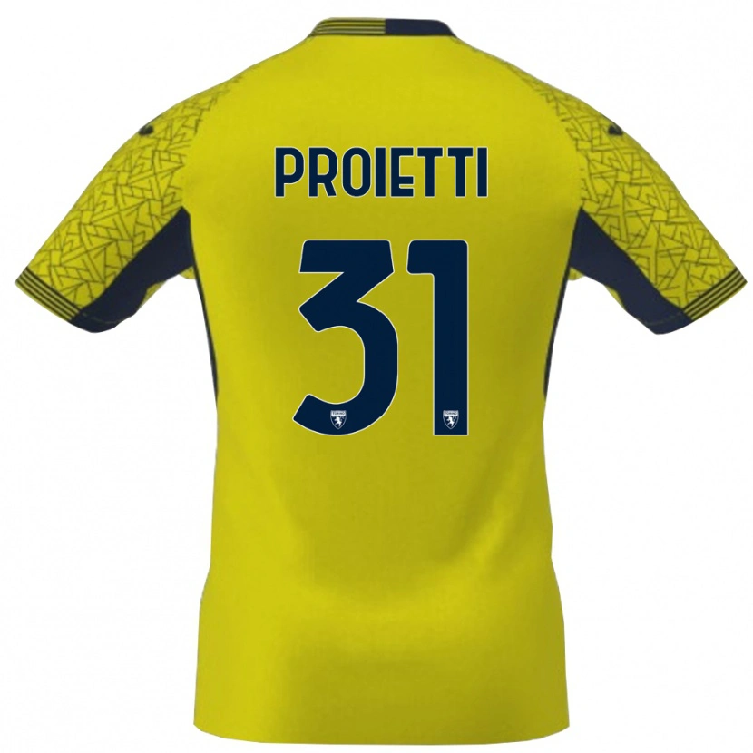 Danxen Kinderen Riccardo Proietti #31 Geel Zwart Keepersshirt 2025/26 T-Shirt