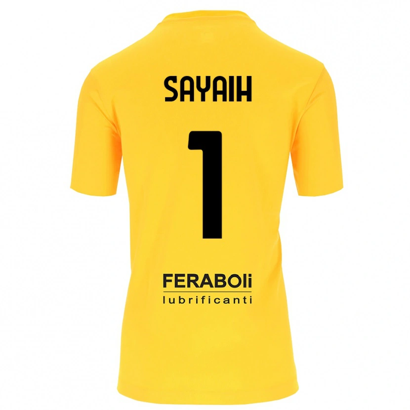 Danxen Kinderen Ilyas Sayaih #1 Geel Zwart Keepersshirt 2025/26 T-Shirt