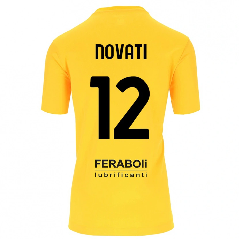 Danxen Kinderen Lorenzo Novati #12 Geel Zwart Keepersshirt 2025/26 T-Shirt