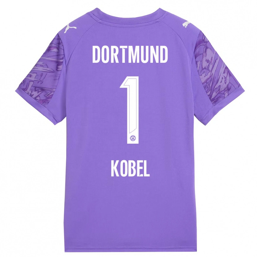 Danxen Kinderen Gregor Kobel #1 Lila Wit Keepersshirt 2025/26 T-Shirt