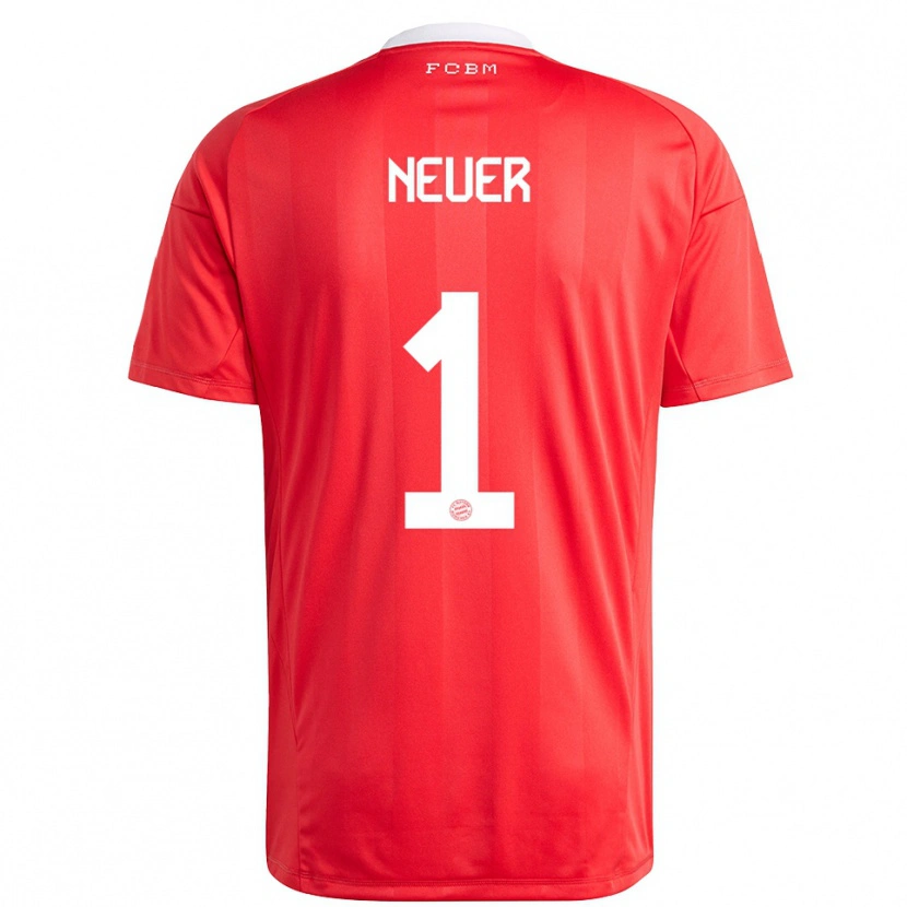 Danxen Kinderen Manuel Neuer #1 Rood Wit Keepersshirt 2025/26 T-Shirt